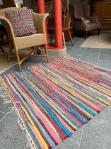 Veelkleurige Jarapa/vloerkleed/tapijt/lappenkleed - SHANTI 75*120cm