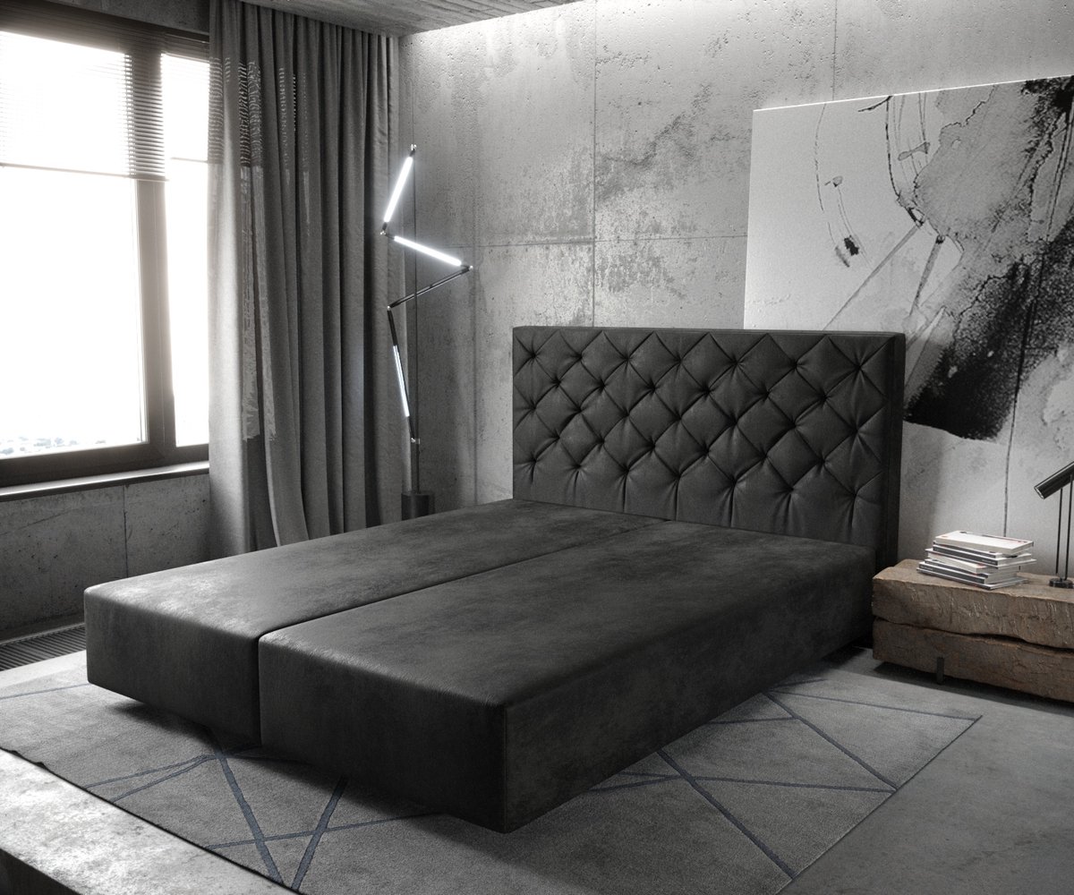 Boxspring-frame Dream-Great microvezel antraciet vintage 160x200