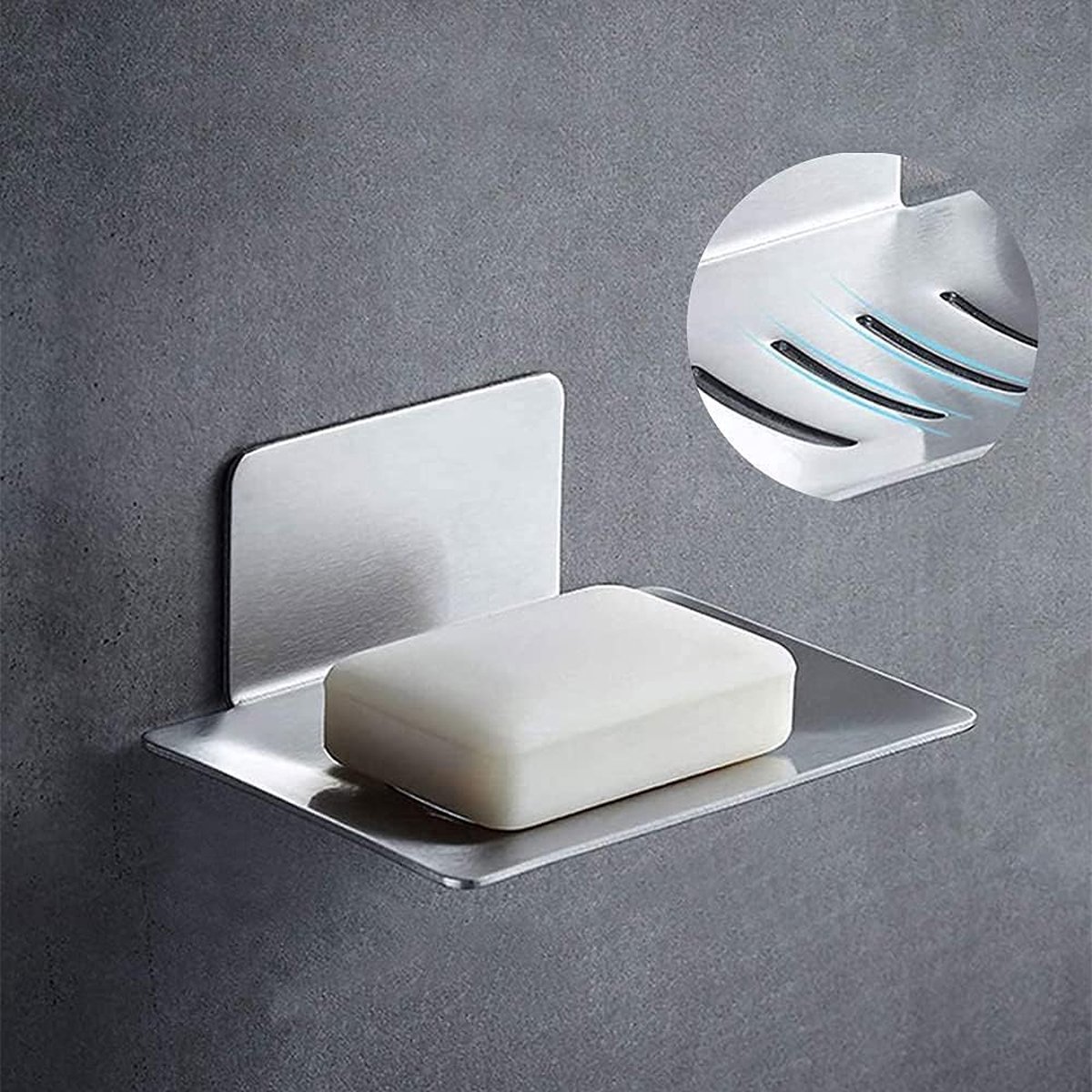 Porte-savon magnétique en acier inoxydable mural Distributeur de savon  suspendu avec aimant pour douche lavabo de salle de bain