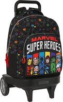 Schoolrugzak met Wielen The Avengers Super heroes Zwart (33 x 45 x 22 cm)