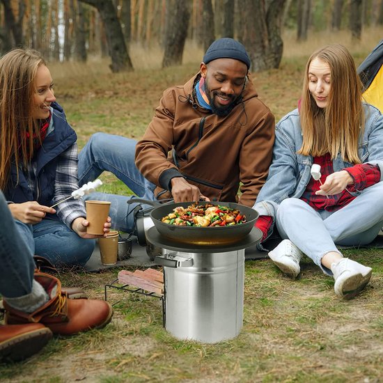 VOUNOT Dutch Oven Cocotte En Fonte 4.25L – Idéal Camping, Barbecue, Intérieur/extérieur, Avec Sac De Transport