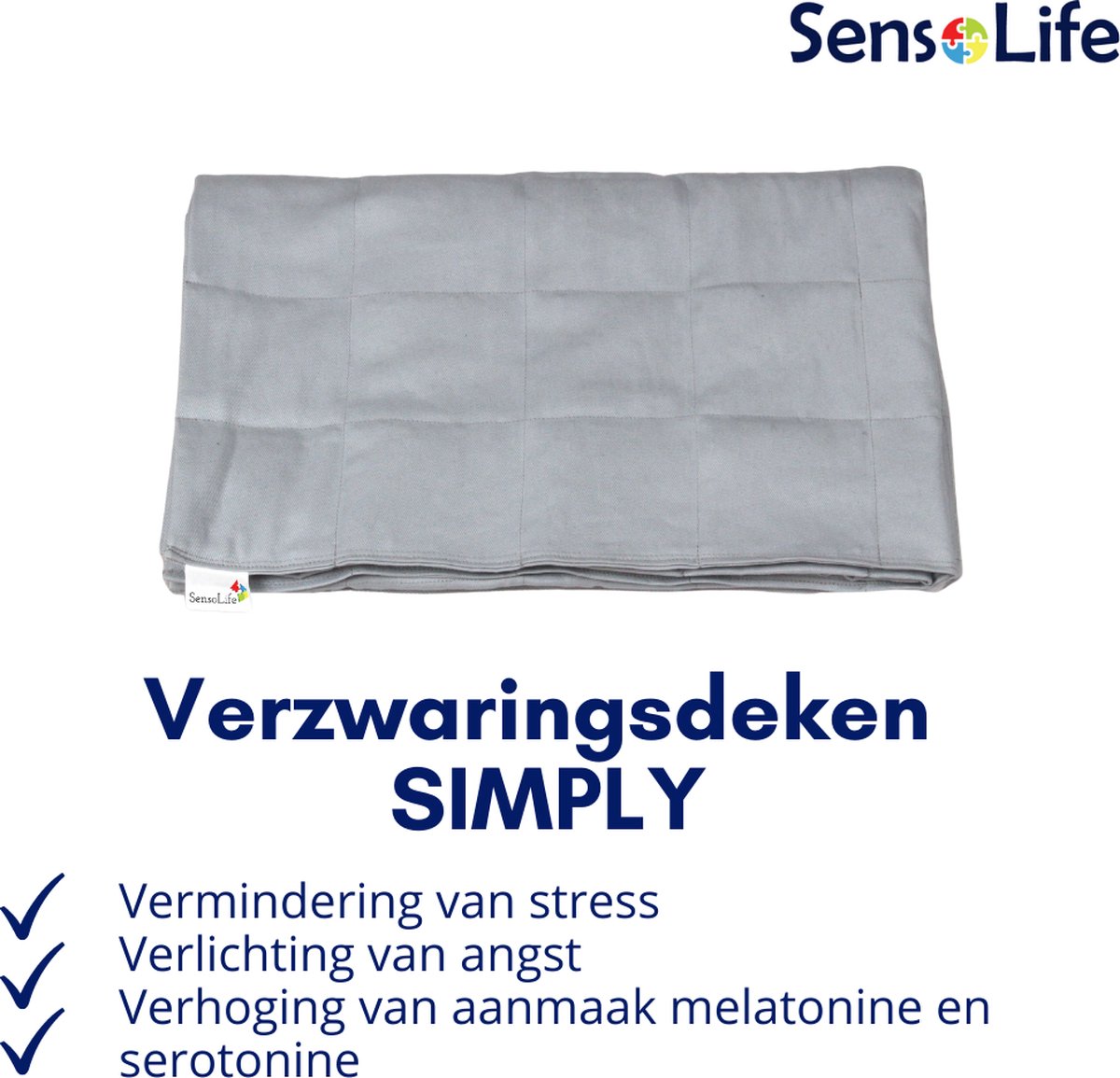 SensoLife SIMPLY - 14 kg - 220 x 240 cm - 100% coton - Couverture