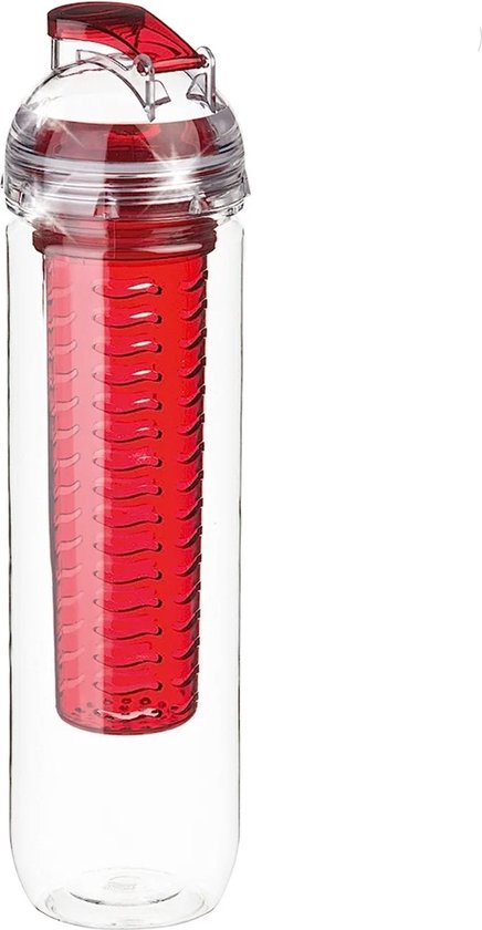 Ariko drinkfles met fruit infuser - rood - 800 ml - bidon - waterfles - fruit  filter | bol