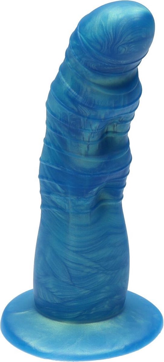 Goedkoopste Ylva & Dite - Rhea - Siliconen Dildo met zuignap - Made in Holland - Goud Blauw Metallic