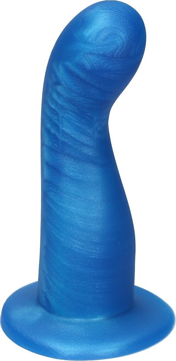 Goedkoopste Ylva & Dite - Leda - Siliconen G-spot / Prostaat dildo - Made in Holland - Helder Blauw Metallic