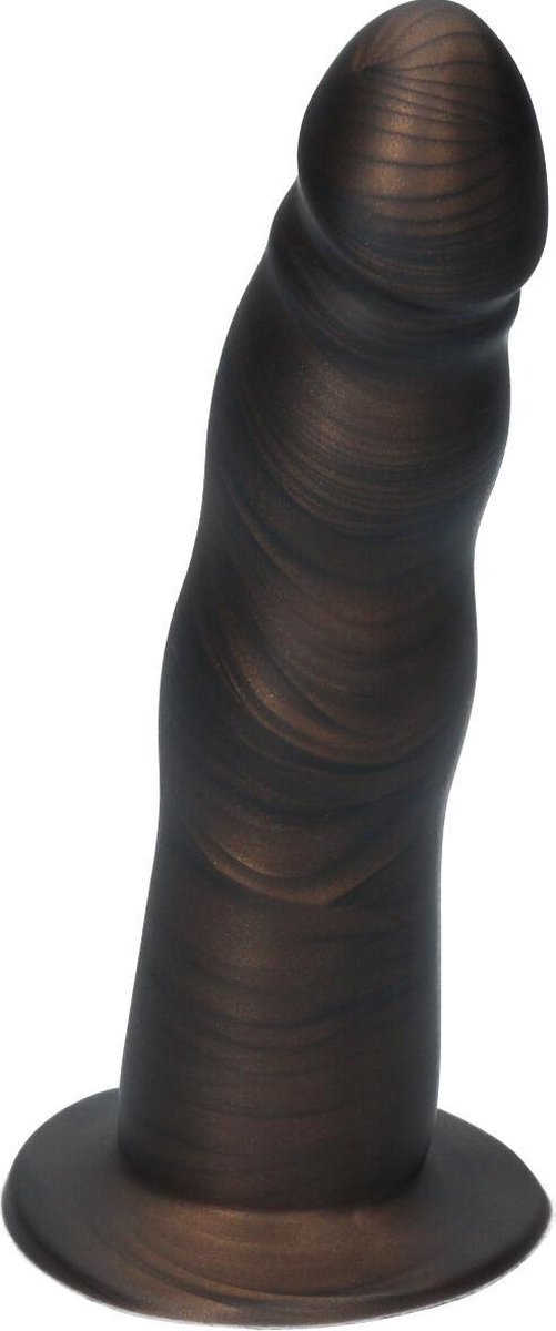 Goedkoopste Ylva & Dite - Anteros - Realistische Siliconen dildo met zuignap - Voor mannen, vrouwen of samen - Handgemaakt in Holland - Kastanje Bruin Metallic