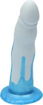 Ylva & Dite - Anteros - Realistische Siliconen dildo met zuignap - Voor mannen, vrouwen of samen - Handgemaakt in Holland - Smoke/Luster Blue