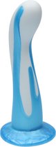 Ylva & Dite - Swan - Siliconen G-spot / Anale dildo - Made in Holland - Pastel Grijs / Blauw Metallic