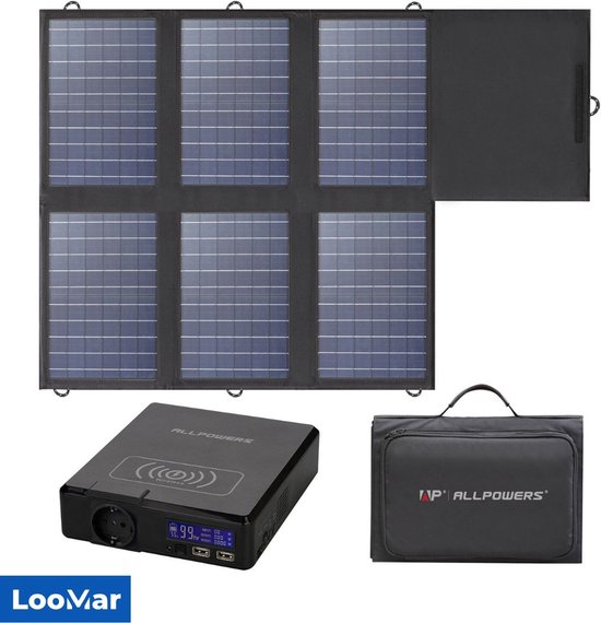 Zonnepaneel-oplader, 100 W, opvouwbare set met 20-28 V DC-aansluiting