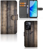 Boekhoesje voor PPO A57 | A57s | A77 4G Book Style Case Steigerhout