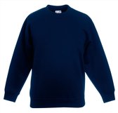 Fruit of the Loom - Kinder Classic Set-In Sweater - Donkerblauw - 98-104