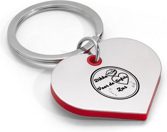 Akyol - gros bisou pour la plus douce soeur porte-clés en forme de coeur - soeur - meilleure soeur qui soit - amour - cadeau - famille - merci