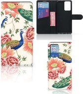 Telefoonhoesje met Pasjes geschikt voor Xiaomi Redmi Note 10 Pro Pink Peacock