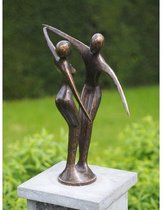 Tuinbeeld - modern bronzen beeld - Danspaar - Bronzartes - 42 cm hoog