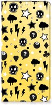 Hoesje Geschikt voor Samsung Galaxy A14 4G Wallet Case met Pasjeshouder Punk Yellow