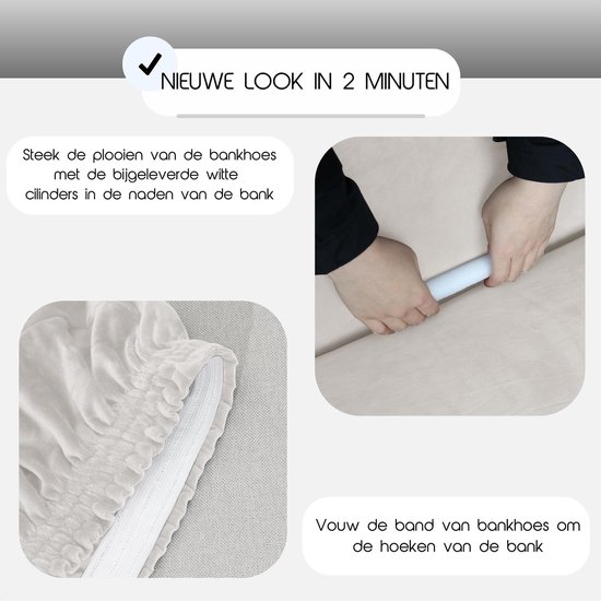Nieuwe look in 2 minuten: steek de plooien met schuimcilinders in de naden en vouw de band om de hoeken.