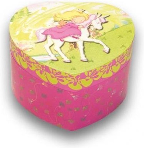 Sieradendoos voor Kinderen - Prinses en Paard - Hartvormig - Simply for Kids - Roze - Met Ballerina