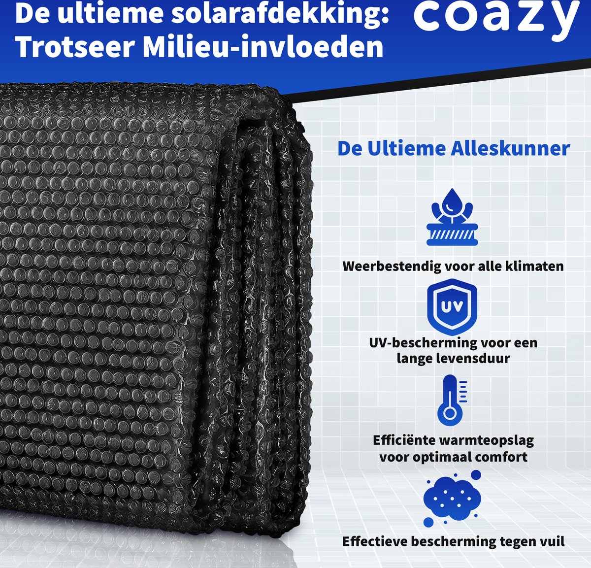 Inbouw Zwembadafdekking 5,47x11,47 m PP Rechthoekige Afdekking Buitenzwembad tegen Puin
