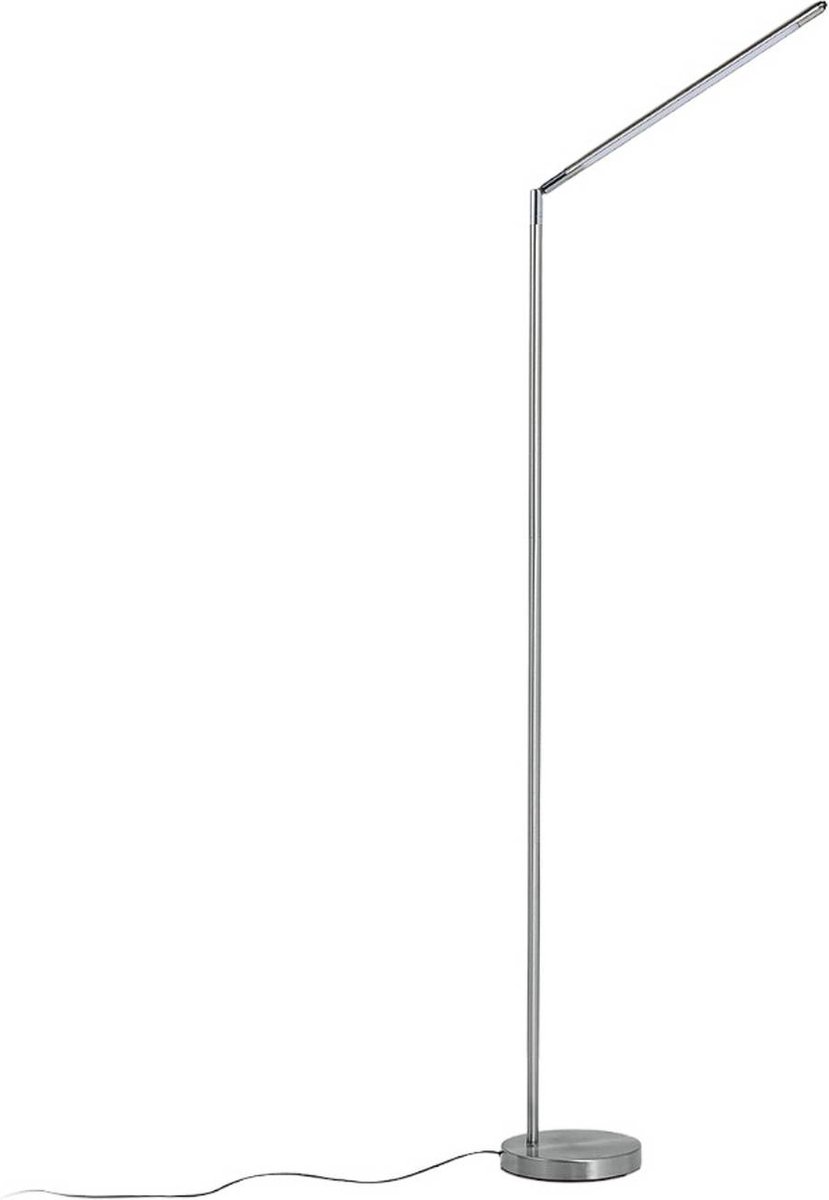 Lindby - LED vloerlamp - 1licht - metaal - H: 163 cm - gesatineerd nikkel - Inclusief lichtbron