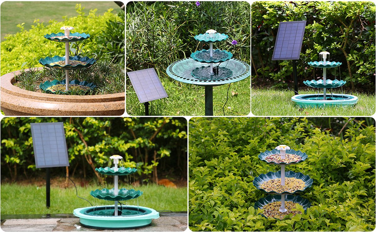 Bain de Douche Vogel avec pompe Solar 3.5W fontaine de Luxe à Énergie  solaire pour