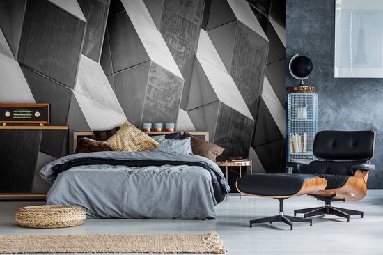 Fotobehang - Vlies Behang - Moderne 3D Muur - Geometrie - 368 x 254 cm