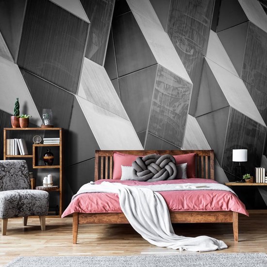 Fotobehang - Vlies Behang - Moderne 3D Muur - Geometrie - 368 x 254 cm