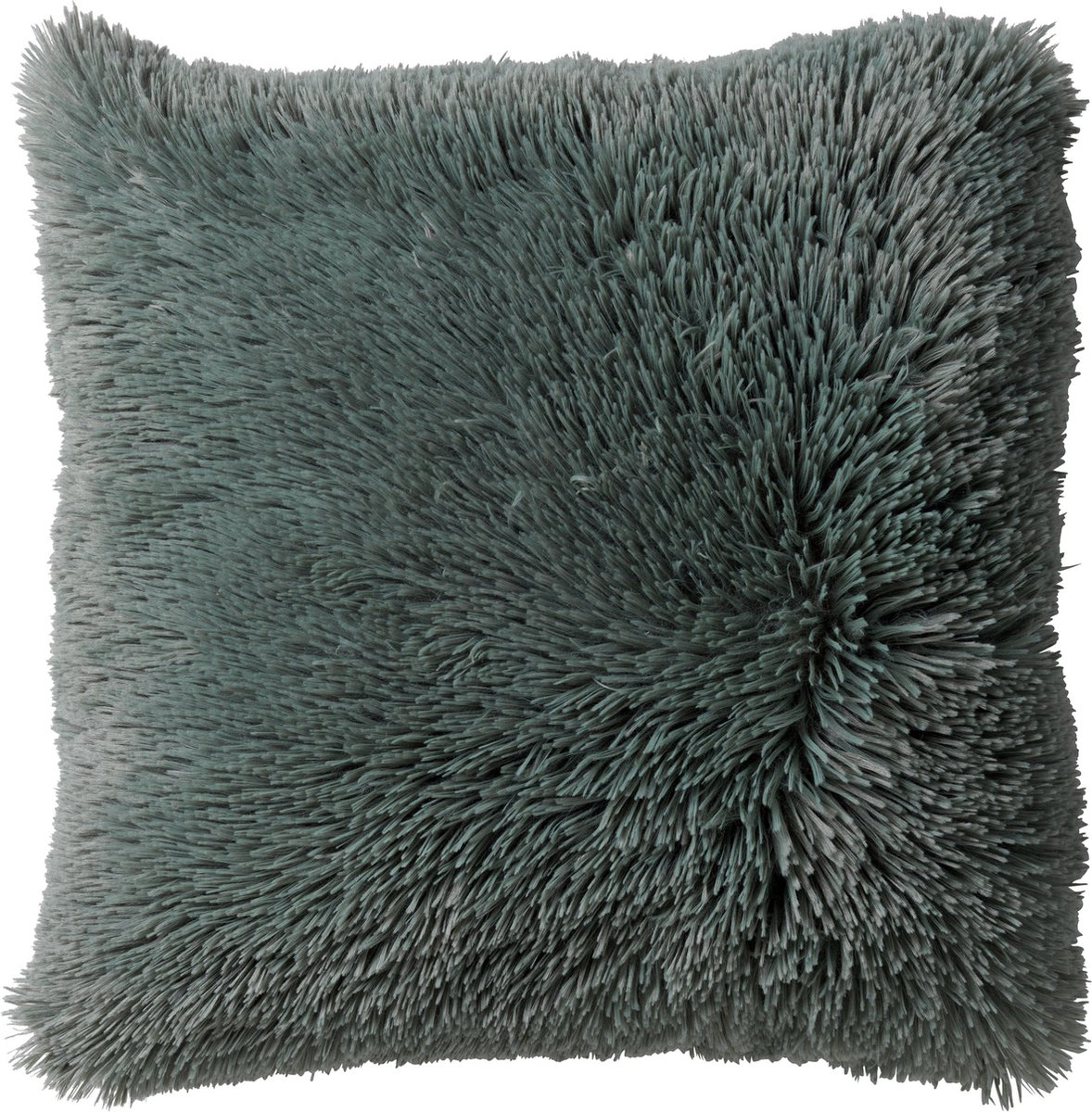 Dutch Decor FLUFFY - Sierkussen 45x45 cm - superzacht - effen kleur - Jadeite - lichtgroen - Inclusief binnenkussen - Luxe kussens voor woonkamer & bank
