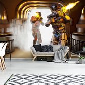 Fotobehang - Vlies Behang - Soldaten uit de Ruimte - Schietende Robots - Game - 312 x 219 cm