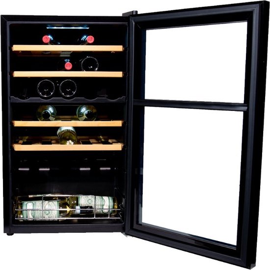 Vinata Premium Wijnkoelkast Cristallo Vrijstaand - Zwart - Vinata - €549,00