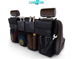 CUBEXCOM® Auto Organizer Kofferbak, Auto Organizer, Autostoel Organizer, Auto Accessories, Universele Kofferbak Opbergtas Multi Pockets Auto Achterbank, Autostoel Rugleuning Organisator, Houdt Auto Netjes En Schoon, Verstelbare Riemen, 8Zakken,ZWART