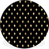 WallCircle - Wandcirkel - Muurcirkel - Patronen - Goud - Ruit - Aluminium - Dibond - ⌀ 140 cm - Binnen en Buiten