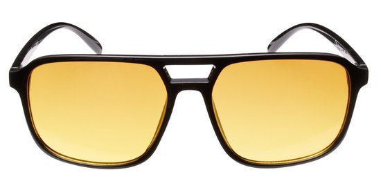 Icon Eyewear Zonnebril USUAL SUSPECT - Glanzend Zwart montuur - Havana Bruine glazen