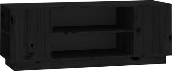 vidaXL TV Noir 110 x 35 x 40,5 cm Bois de pin massif