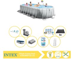 Intex Prism Frame Zwembad - Opzetzwembad - 610x305x122 cm - Inclusief Onderhoudspakket, Filter, Onderhoudsset en Solar Mat