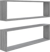 vidaXL Étagères murales cubiques 2 pcs 100 x 15 x 30 cm Gris Bois Sonoma