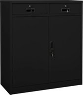 vidaXL - Kantoorkast - 90x40x102 - cm - staal - zwart