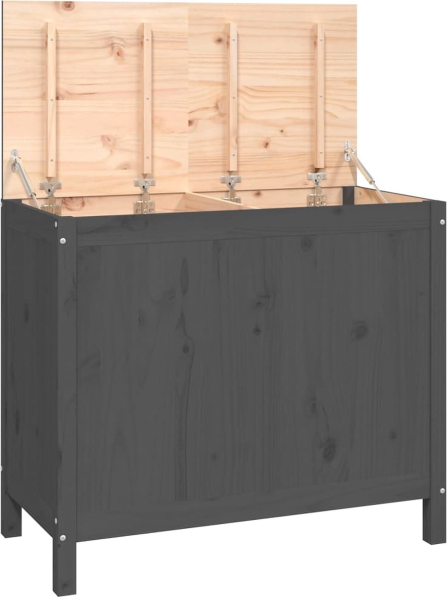 Goedkoopste vidaXL - Wasmand - 88,5x44x76 - cm - massief - grenenhout - grijs