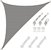 3x3x4,2 UV Zonnezeil Driehoek Luchtdoorlatend - Driehoekig Schaduwdoek met Stalen Bevestiging