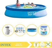 Intex Easy Set Zwembad - Opblaaszwembad - 396x84 cm - Inclusief Solarzeil Pro, Onderhoudspakket, Zwembadpomp en Filter