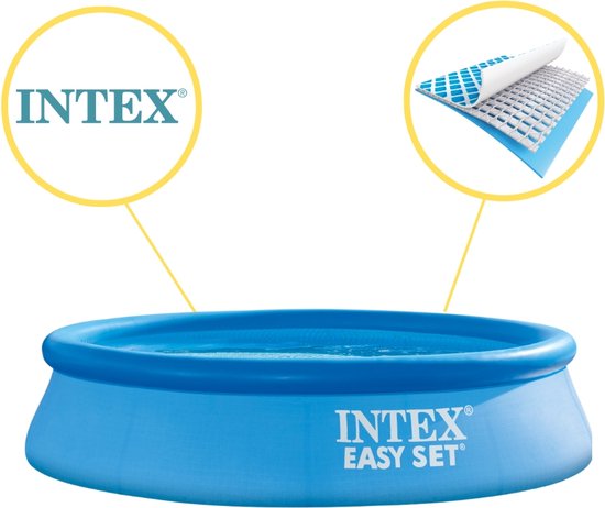 Piscine Intex Easy Set - Piscine gonflable - 305x61 cm - Comprend couverture solaire, kit d'entretien, pompe de piscine, filtre et kit d'entretien