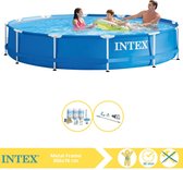 Intex Metal Frame Zwembad - Opzetzwembad - 366x76 cm - Inclusief Onderhoudspakket en Stofzuiger