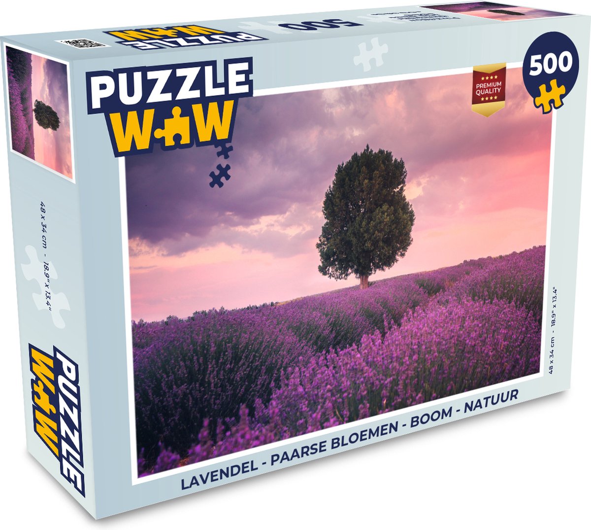 Puzzel Lavendel - Bloemen - Paars - Boom - Natuur - Legpuzzel - Puzzel 500 stukjes