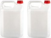 PlasticForte jerrycan voor water/vloeistoffen - 2x - kunststof - 13 x 18 x 29 cm - 5 liter