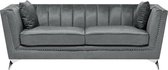 Bol.com Beliani GAULA - Three Seater Sofa - Grijs - Fluweel aanbieding