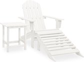 vidaXL Chaise de jardin Adirondack avec repose-pieds Table Bois d'épicéa massif Blanc