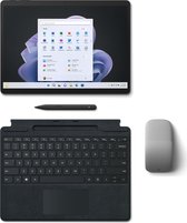 Microsoft Surface Pro 9 (Intel Core i5/8GB RAM/256GB SSD) - Graphite + Signature Type Cover + Pen (Zwart) + Arc Mouse Grey