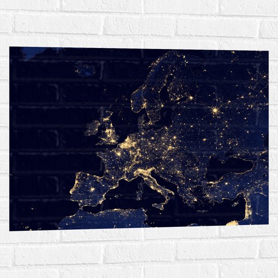 Muursticker - Kaart van Europa - 80x60 cm Foto op Muursticker