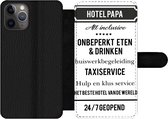 Bookcase Geschikt voor iPhone 11 Pro telefoonhoesje - Spreuken - Hotel papa - Quotes - Vader - Met vakjes - Wallet case met magneetsluiting
