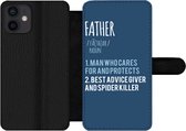 Bookcase Geschikt voor iPhone 12 Mini telefoonhoesje - Quotes - Spreuken - Father - Woordenboek - Papa - Met vakjes - Wallet case met magneetsluiting