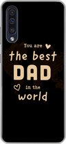 Geschikt voor Samsung Galaxy A50 hoesje - Quotes - The best dad in the world - Spreuken - Papa - Siliconen Telefoonhoesje